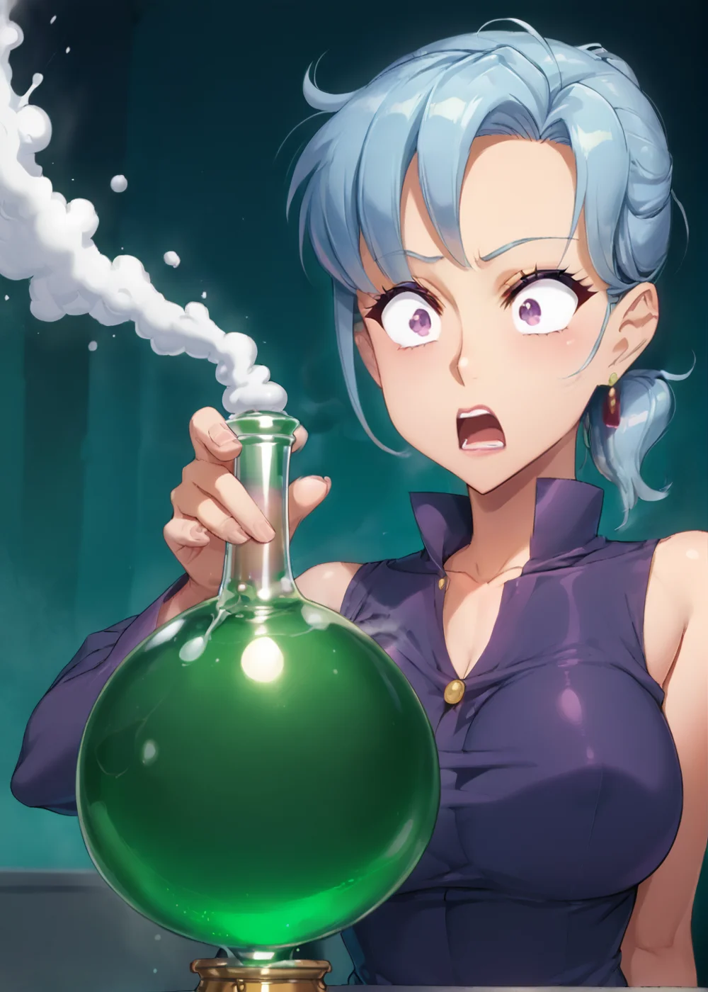 score_9, score_8_up, score_7_up,source_anime,8K,high resolution,masterpiece,highly detailed,BREAK,1girl(witch,surprised,mature),brewing potions,BREAK,(fuming_potion(smoke,boiling):1.5),magical_smoke_from_potions,smoke,vapors,spilled potions,in a lab,background(laboratory),(three-quarter portrait),dutch angle,<lora:Anime Summer Days Style SDXL_LoRA_Pony Diffusion V6 XL:0.6>,<lora:ShoujiPonyXLV2:1.2>, <lora:xl_more_art-full_v1:0.5> ,<lora:add-detail-xl:1>,<lora:SDXLFaeTastic2400:1>, <lora:SDXL_Dices_Mega_Detail_v1:1>,