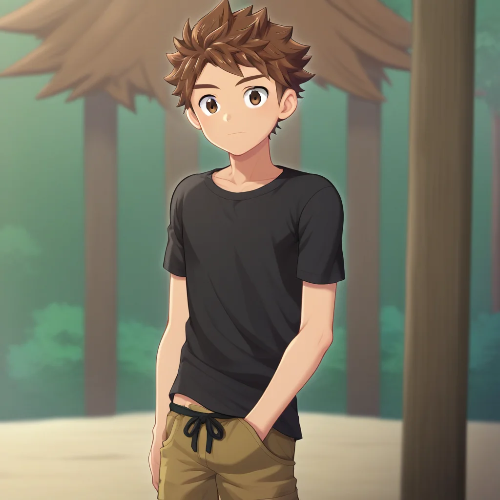 dark brown eyes, solo, brown hair, solo focus, short hair, 1boy