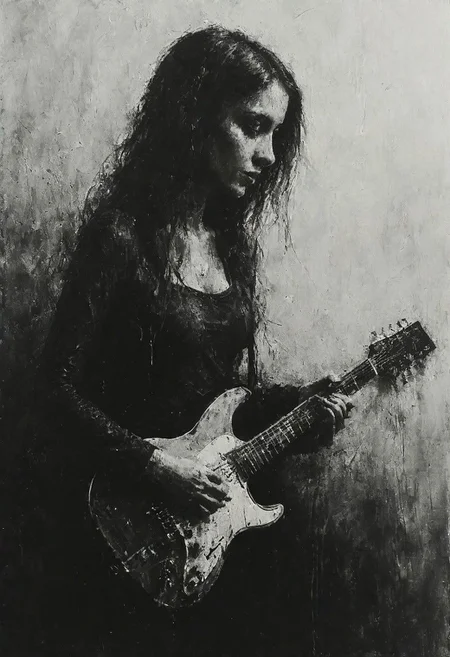 masterpiece, best quality,pictorialist style, low angle shot, medium shot, Bokeh, raw, dappled light on 1woman 30year old, playing guitar, electric guitar, (long and slender and beautiful legs), bare arms, supergirl costume, blonde hair, long hair, stand,Stage,headphone, masterpiece, best quality, 8k , ultra realistic, rule of thirds, dramatic overhead lighting, detailed face, cute, shallow depth of field, intricate details,