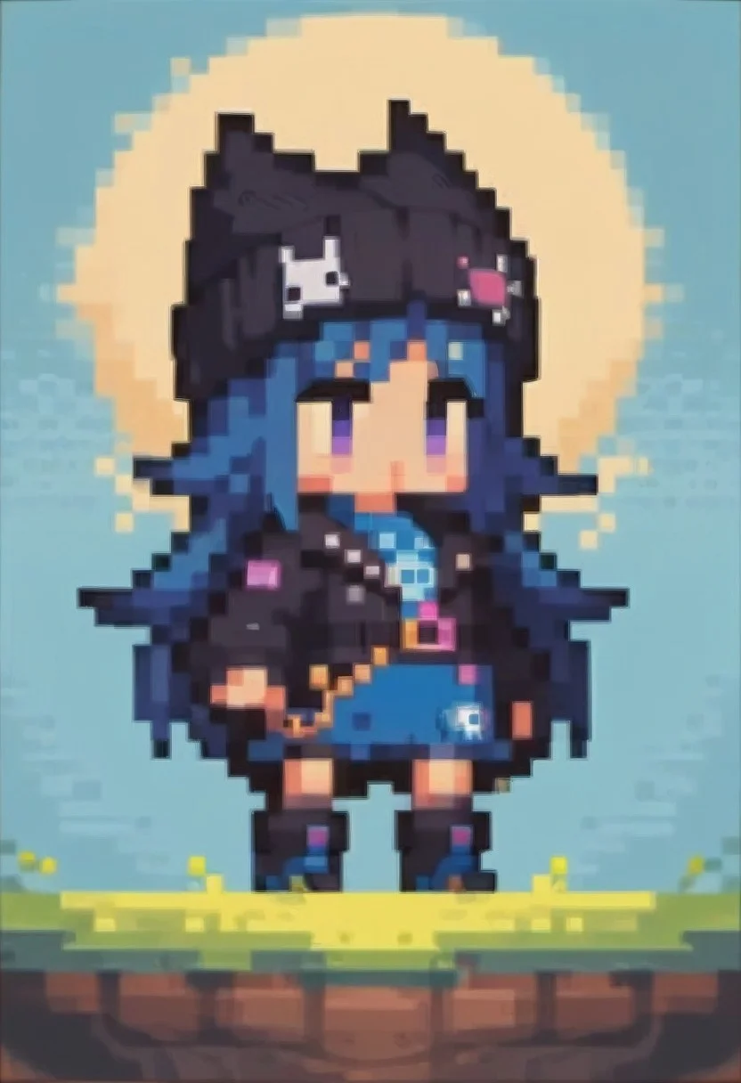 score_9, score_8_up, score_8, chibi, pixel art, full body blank background, photoshoot, sexy pose, , hope_fortnite, blue hair, beanie, sexy, cute face, kawaii girl, smiling, posing, posing at an angle, dynamic sexy pose, very cute, adorable, shiny skin, volumetric lighting, aesthetic design, dramatic angle, dramatic framing, cinematic framing, y0tt4