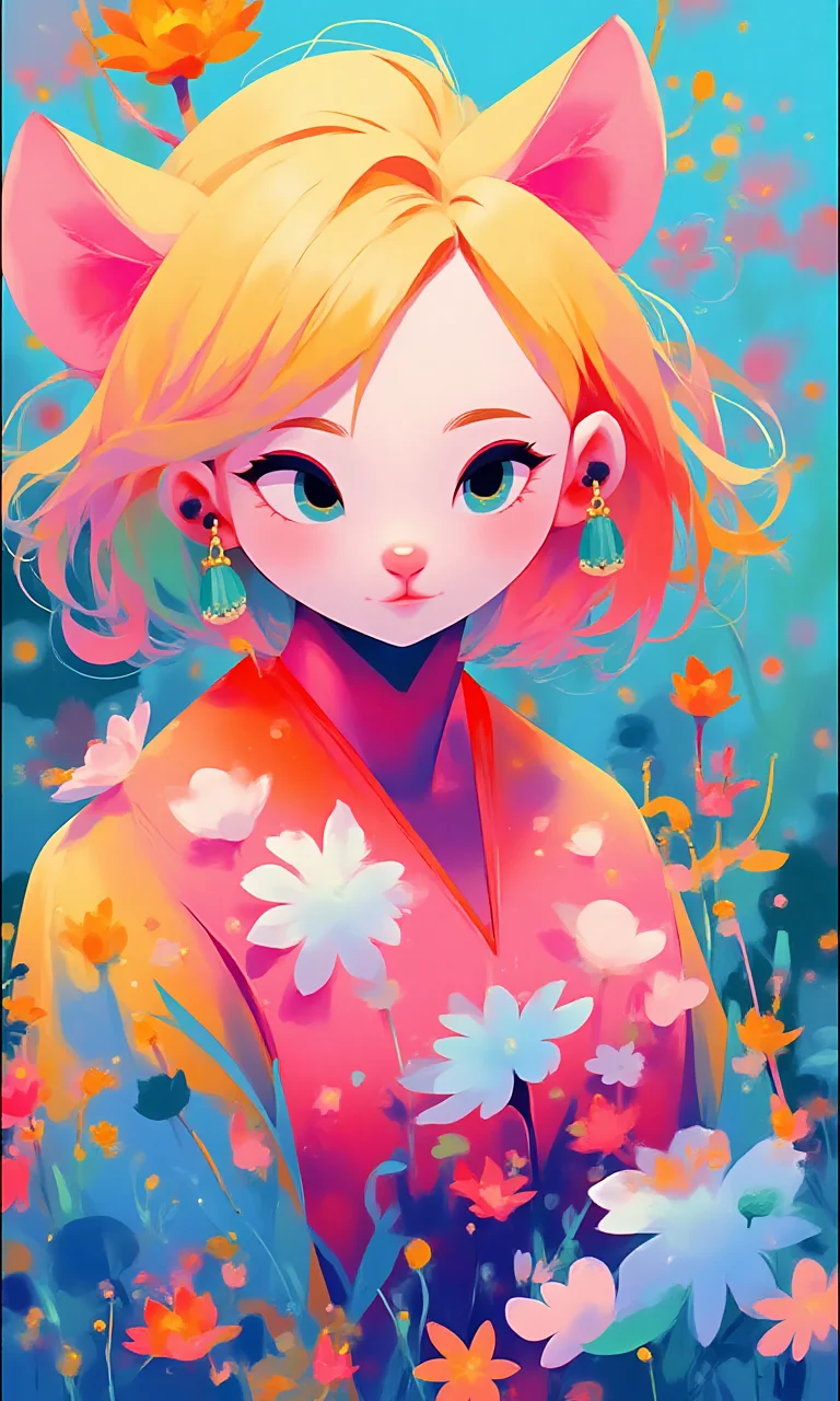 bright colors, animals, dreamy colors