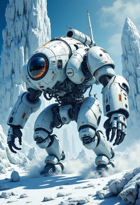 YFG-Zaat In a hypermaximalist cryopunk mindscape influenced by Jim Leeâs dynamic, action-packed style, the frozen subconscious of the subject is alive with movement and energy. Massive cryo-soldiers, clad in bio-enhanced armor, battle against icy winds and mechanical beasts, their figures rendered with hyper-detailed muscles and sharp, angular armor. The environment is filled with towering cryo-towers and sprawling ice-covered cities, each structure rendered with precise lines and vibrant, metallic blues and whites. The scene captures both the grandeur and intensity of a futuristic cryogenic war in Leeâs classic, heroic style.