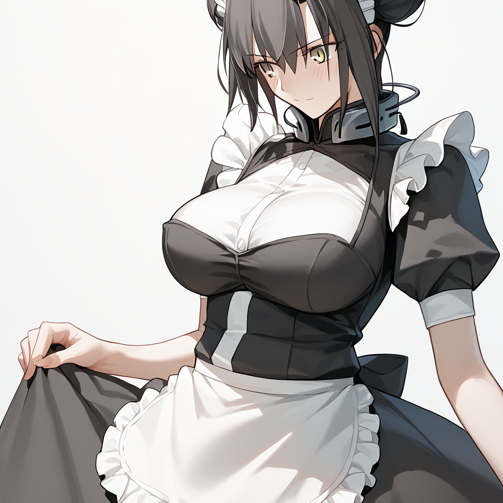 <lora:Takeuchi_Takashi_PonyXL_style_v01:1>
<lora:agent.pony:1>
score_9 , score_8_up , score_7_up , source_anime , 
masterpiece , best quality , ultra-detailed , 
BREAK
agent \(girls' frontline\), maid
1girl , woman , huge breasts , light smile , light blush , ((jeanne d'arc (fate)):0.5)  , 
long black hair  , maid dress ,  
staring