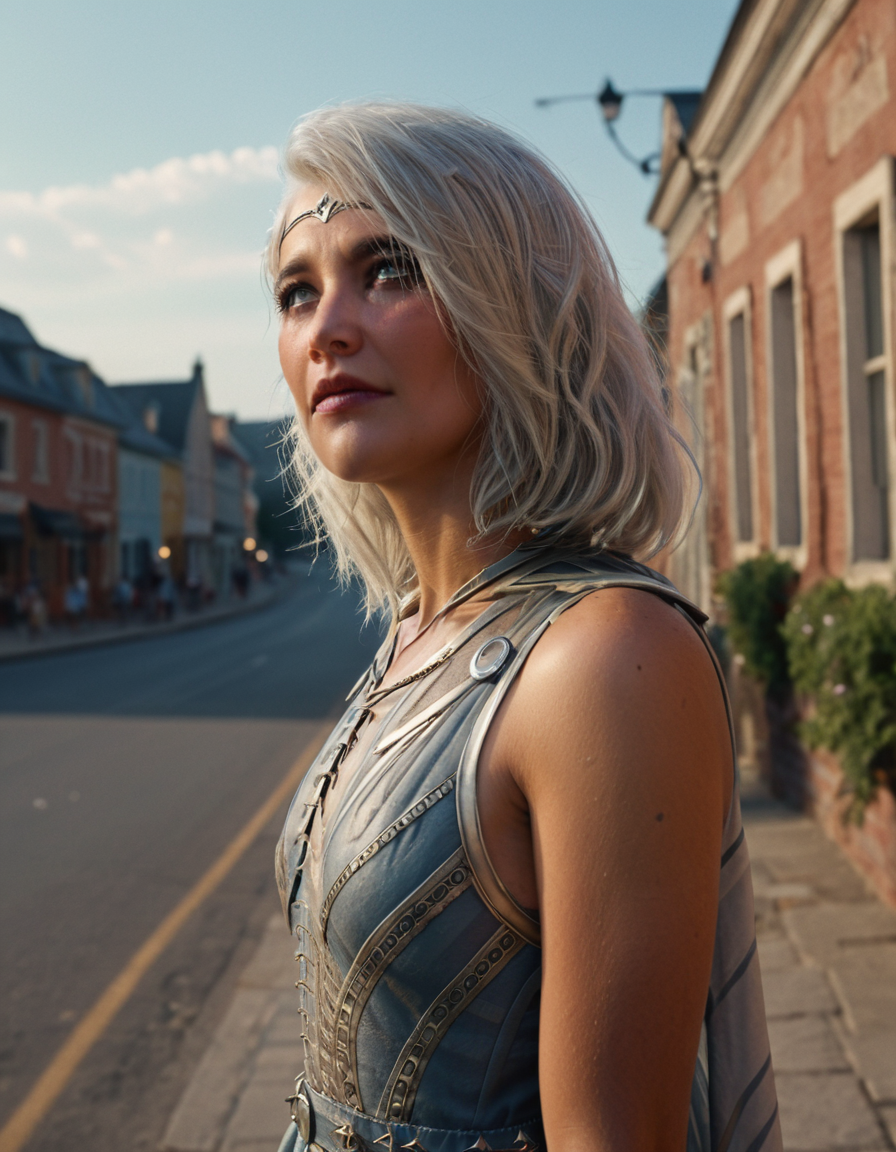 cinematic still 1girl, solo, silver hair, makeup, summer dress, town . emotional, harmonious, vignette, 4k epic detailed, shot on kodak, 35mm photo, sharp focus, high budget, cinemascope, moody, epic, gorgeous, film grain, grainy, 1girl, solo, silver hair, makeup, summer dress, town, dramatic light, gorgeous, background detail, highly detailed, sharp focus, great composition, perfect artistic, elegant, color rich colors, beautiful scenic full, cinematic, dynamic, ambient surreal atmosphere, thoughtful, inspirational, thought, iconic, cute, amazing, awesome, creative, inspiring, positive, pure