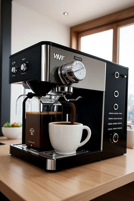 Masterpiece, best quality, kwf, Sl1m3d, slime-morph, coffee machine