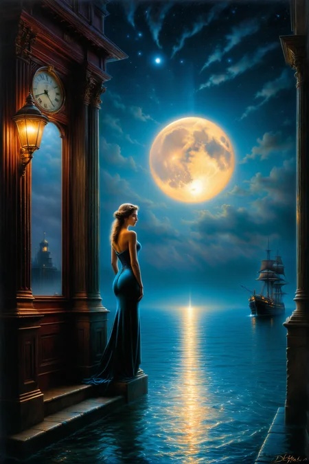 by Delphin Enjolras and Mark Lovettin the style of Terry Redlin, surreal art, oil pastel<lora:oil_pastel:1.00> <lora:more_art:0.40><lora:faetastic:0.25><lora:midjourney:0.15>