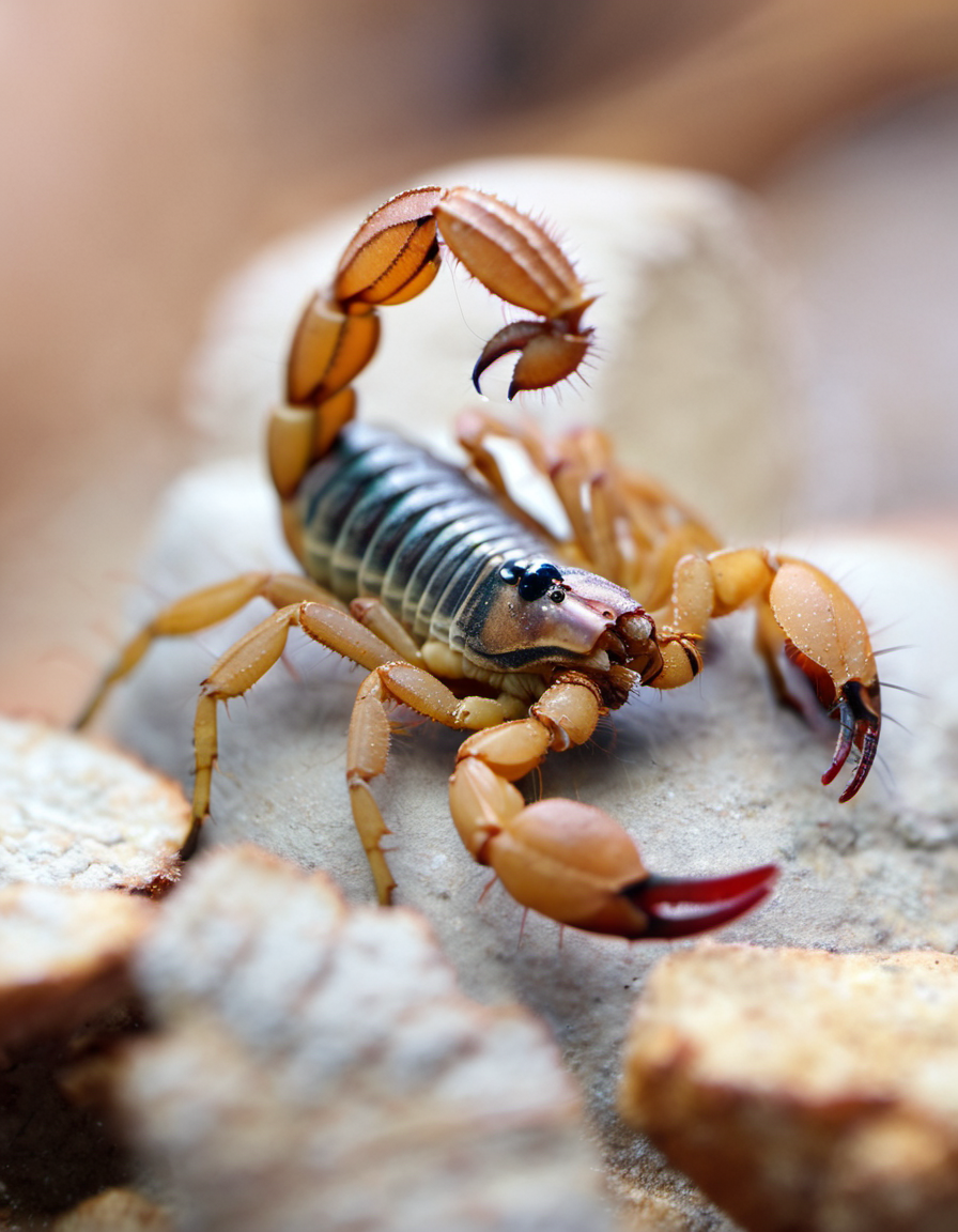 (Realistic:1.5) EdobScorpion, robot, dust, meat, scarf, long hair, sleeping, bread, border, short hair, depth of field, sleeping, <lora:EdobScorpionPhotoReal_XL_v1.0:0.8>