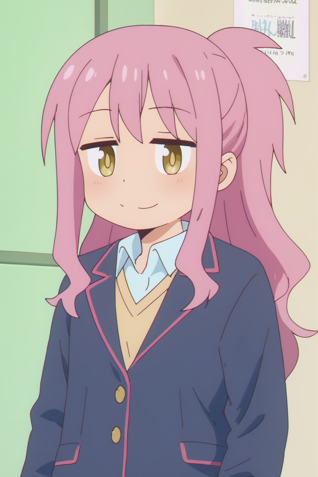 anime screencap, consistent background,   Miyako Nagase, upper body, light smile <lora:Onimai-Miyako_Nagase-PDXL:0.8>