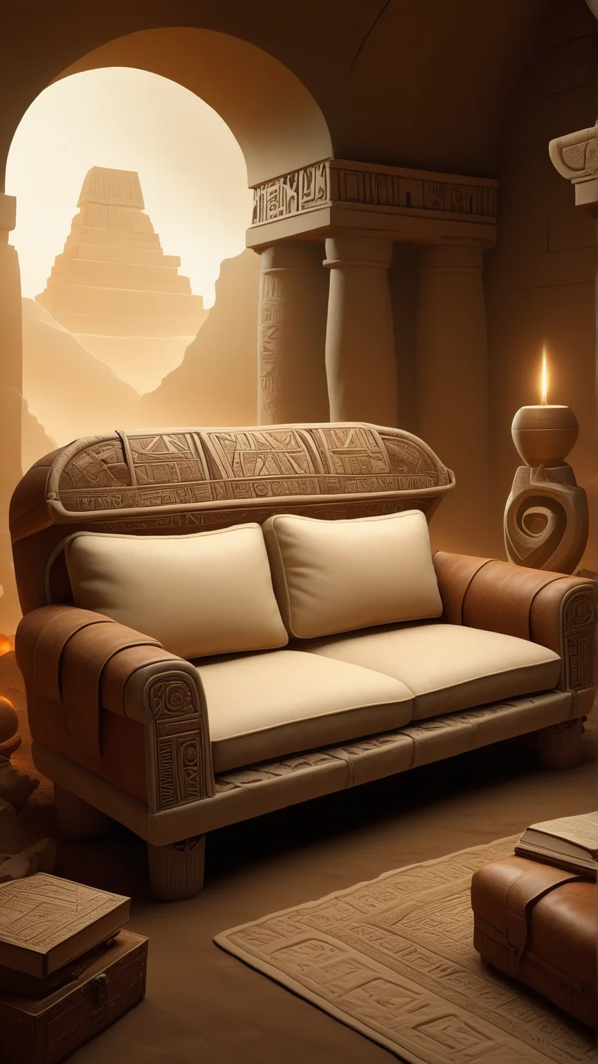 fantasy, archaeology theme, <lora:ExpeditionStyleXL:1> ExpeditionStyle sofa