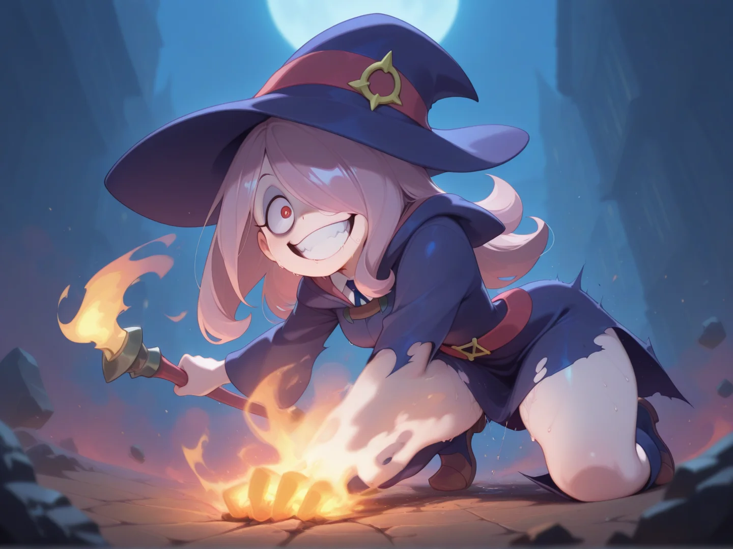 1girl,
Sucy Manbavaran, Little Witch Academia,â ,
crazy, action,
<lora:DarkfireKans3n_v2Final:1>