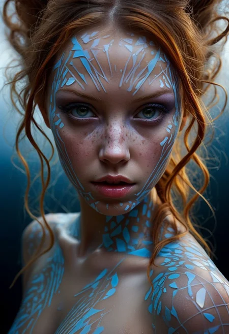 mysterious face with freckles, an exotic girl in tape clothing, fading background, alluring goddess, blacktapeprojekt, by Minjae Lee, Carne Griffiths, Emily Kell, Steve McCurry, Geoffroy Thoorens, Aaron Horkey, Jordan Grimmer, Greg Rutkowski, amazing depth, double exposure, surreal, geometric patterns, intricately detailed, bokeh, perfect balanced, deep fine borders, artistic photorealism , smooth, great masterwork by Suiras <lora:add-detail-xl:2> <lora:Double_Exposure:0.5>