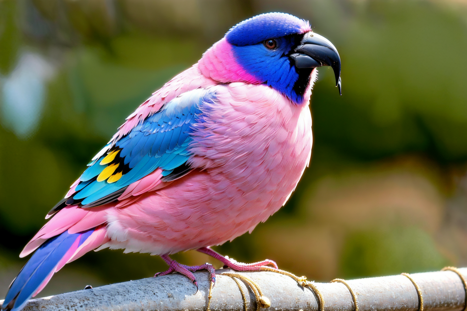 (masterpiece, best quality:1.2), ultra-detailed, Blue and pink bird, (realistic:1.5), <lora:EdobBirds_v1.0:1>