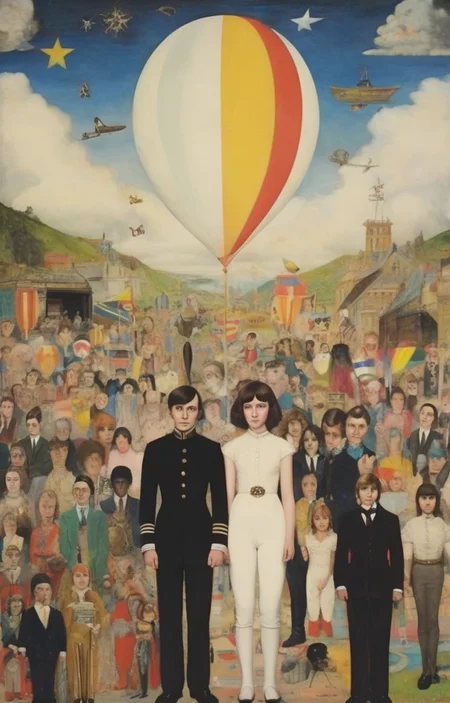 masterpiece,best quality,<lora:tbh284-sdxl:0.9>,illustration,style of Peter Blake tech genius teenage girl