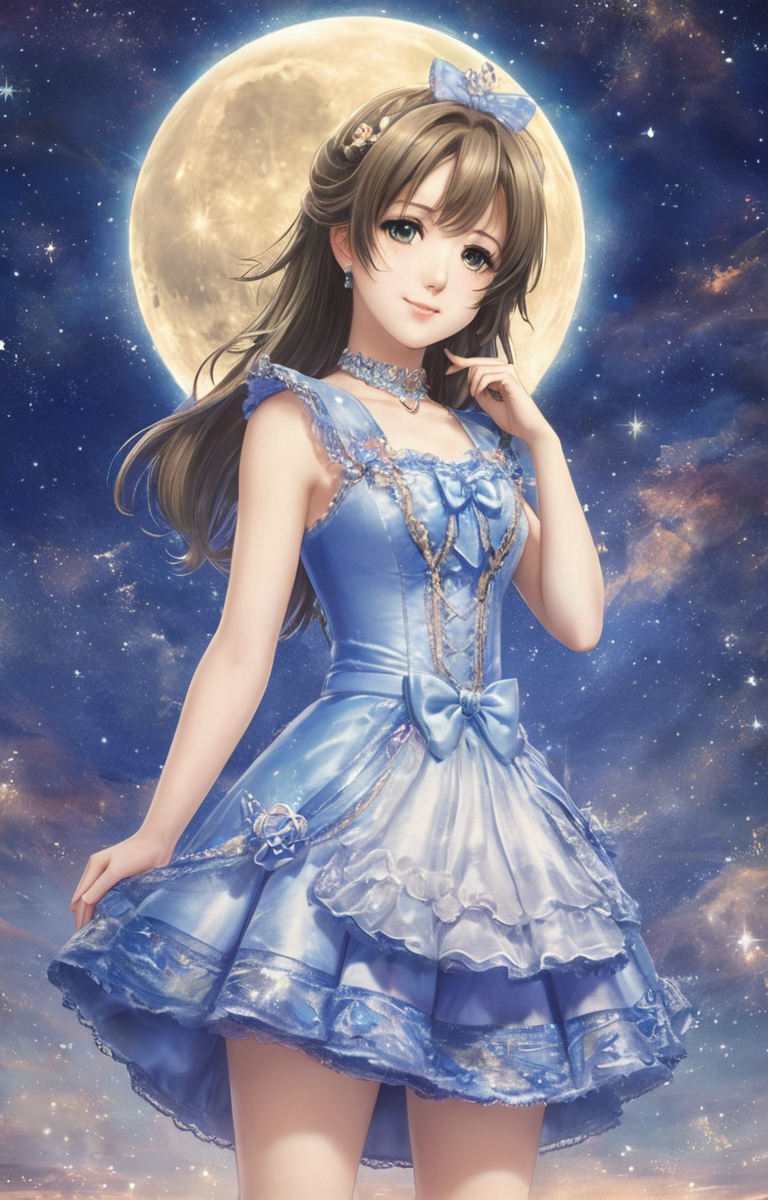 masterpiece,best quality,<lora:tbh67-sdxl:0.6>,illustration,MOON, portrait of idolmaster cinderella girls,
