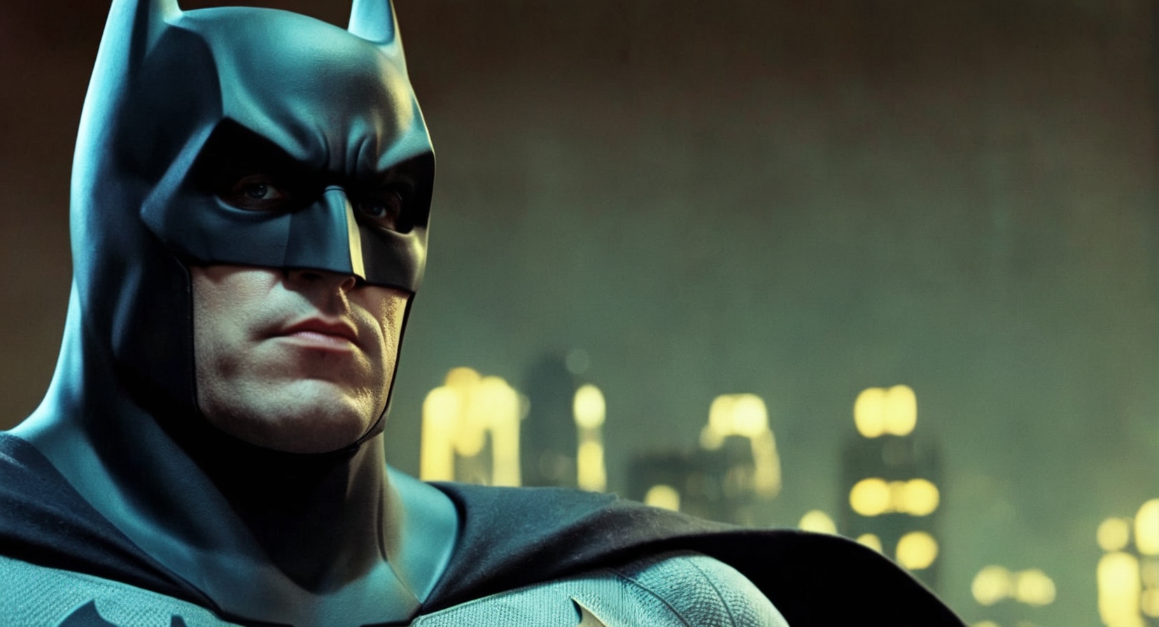 comic book art of  Cinematic Film stock footage in (arri alexa style) Kodak film print,   <lora:batman:1> batman a man in a batman mask and goggles, comic art, graphic novel illustration