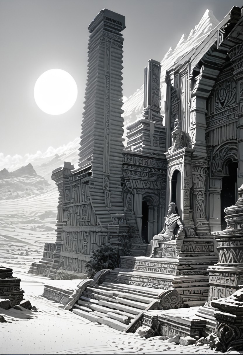 score_9, score_8_up, score_7_up, masterpiece, landscape, sand, desert, Egyptian architecture, buildings, sun, epiCPhoto