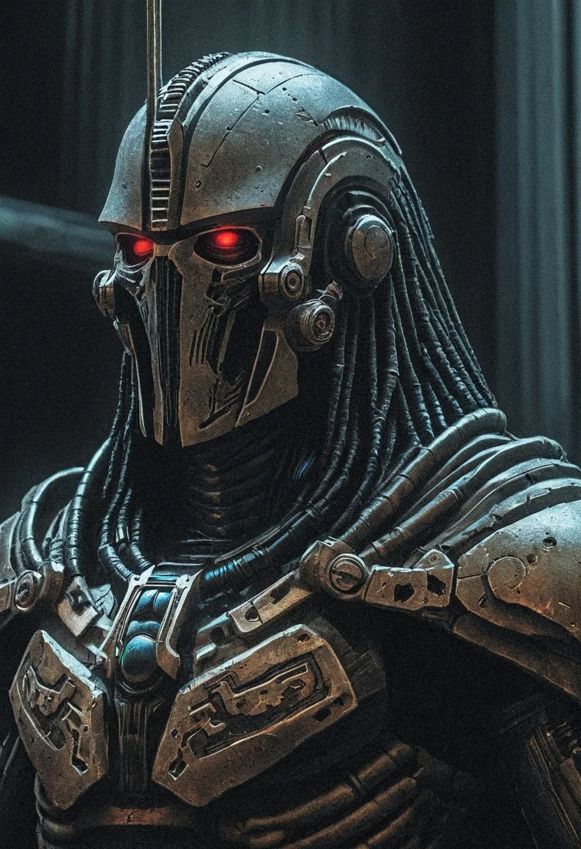 DnD_Grainyboyz, grainy, noise, Dark cyberpunk artwork, Extremely hyper realistic detailed CYBER-HORUS