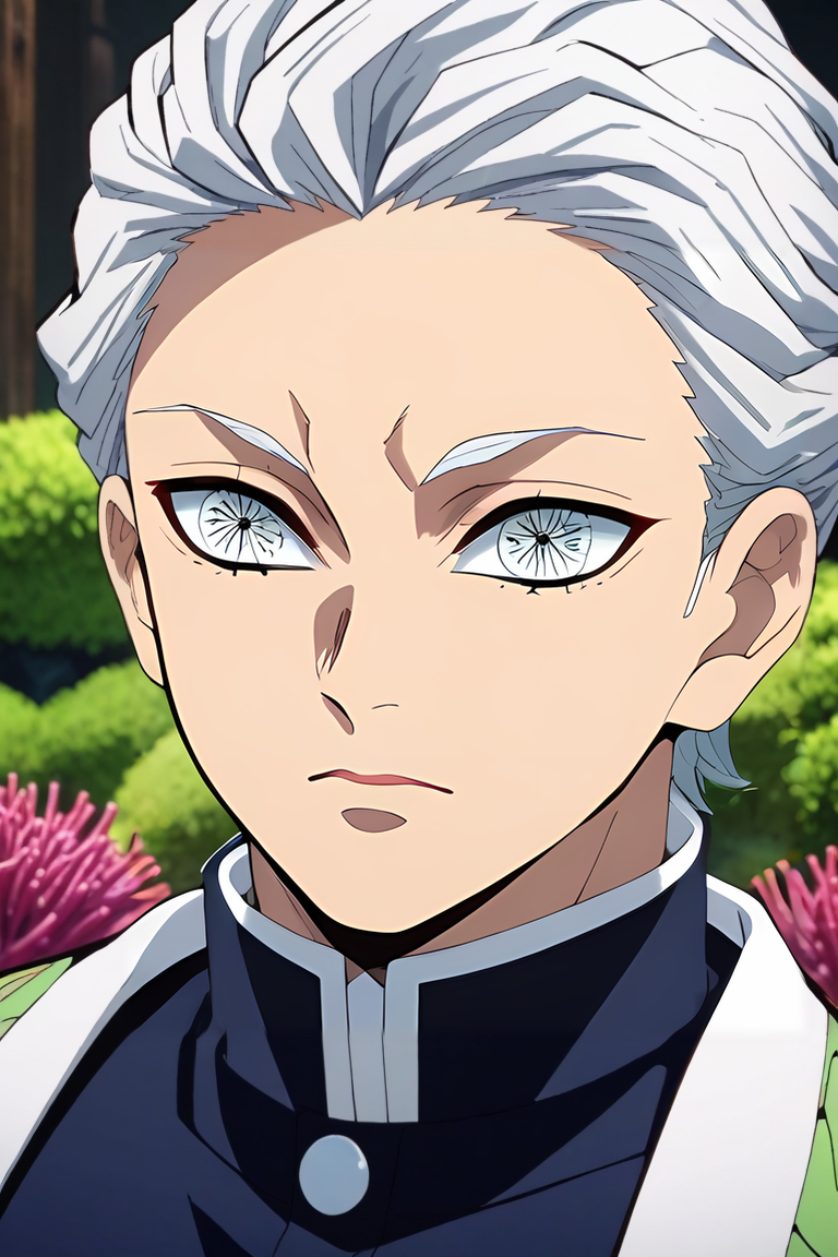 score_9, score_8_up, score_7_up, source_anime, intricate details, anime screencap, anime coloring, , looking at viewer, , depth of field, 1boy, male focus, coral eyes, silver hair,, solo, soft science fiction, <lora:kimetsu_no_yaiba_style_pony:0.9>, kimetsu_no_yaiba_style, <lora:sdxl_lightning_8step_lora:1>,