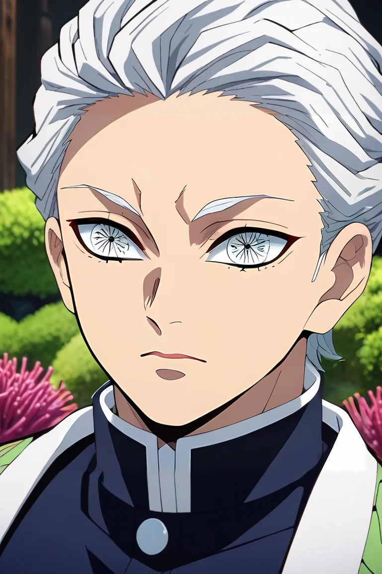score_9, score_8_up, score_7_up, source_anime, intricate details, anime screencap, anime coloring, , looking at viewer, , depth of field, 1boy, male focus, coral eyes, silver hair,, solo, soft science fiction, <lora:kimetsu_no_yaiba_style_pony:0.9>, kimetsu_no_yaiba_style, <lora:sdxl_lightning_8step_lora:1>,