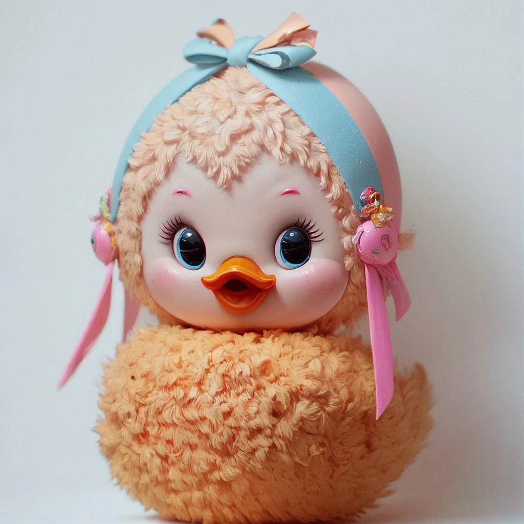 score_9, score_8_up, score_7_up, score_6_up, white background
colorful, bright, rushton doll, duck, fluffy, cute, background, pastel colors, portrait