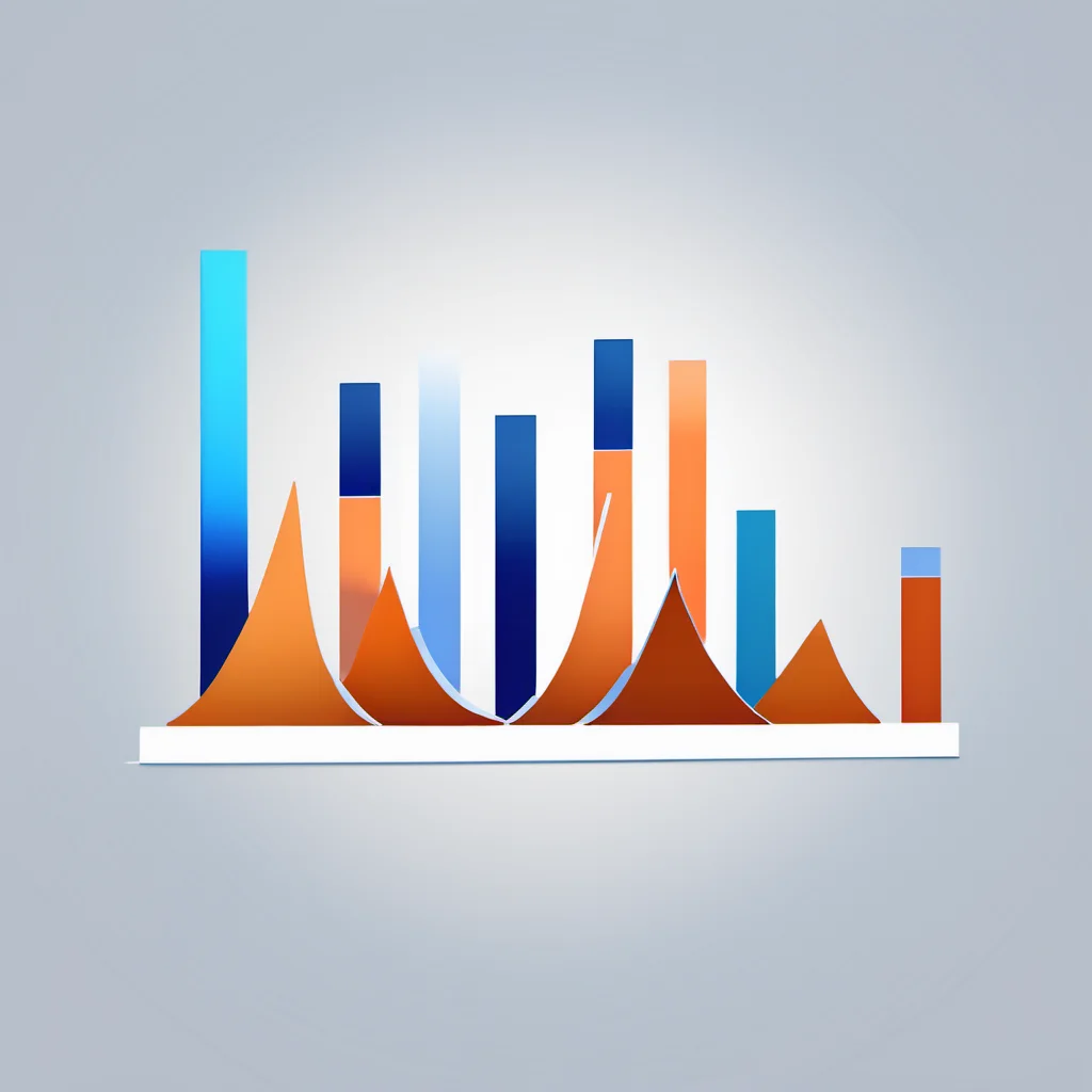 analytics logo in blue and orange color on white background, <lora:logo-000008:1>