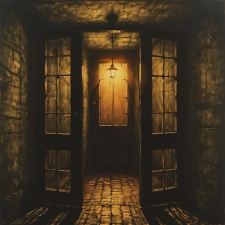 prison, landscape, doors, oriantal, techno, cell, lamp, hope, prison, ,8k, master piece, Cinematic, Beautiful Lighting, trending on Devianart, surreal Art, Fantasy, Digital Art, Impressionistic, Surrealist,