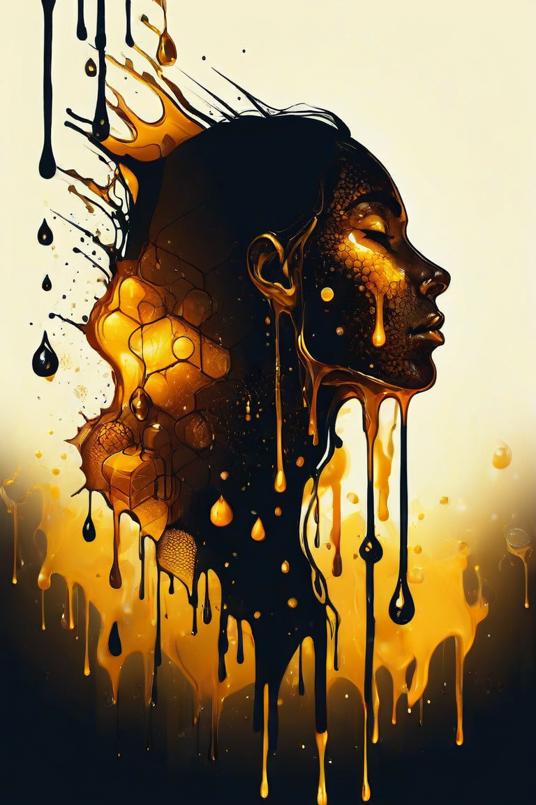 xslx, glowing honey dripping face profile at night, highly detailed <lora:xslx-rebel:1>