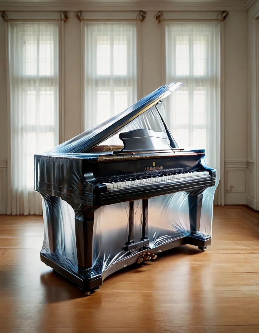 a piano, ral-shrnkwrp <lora:ral-shrnkwrp:1>