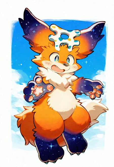 takefuji fox, artist:zuppu11, 1boy, solo, furry, cute, kemono, masterpiece, best quality, very awa, very aesthetic, absurdres, full body