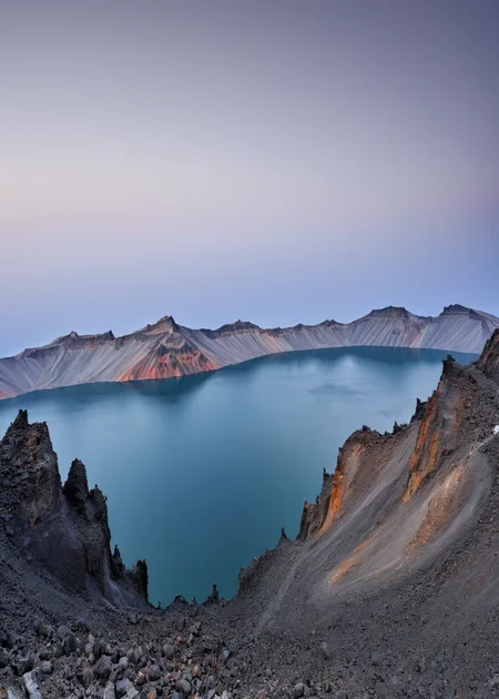 no humans,grey background,gradient background,gradient,scenery,simple background,<lora:é¿ç½å±±:1>, Changbai Mountain,, masterpiece, best quality,