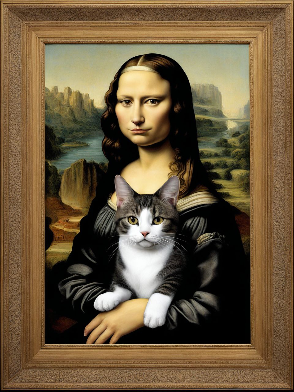 The Mona Lisa HuMeow <lora:SDXL-HuMeow-LoRA-r8-000003:1>