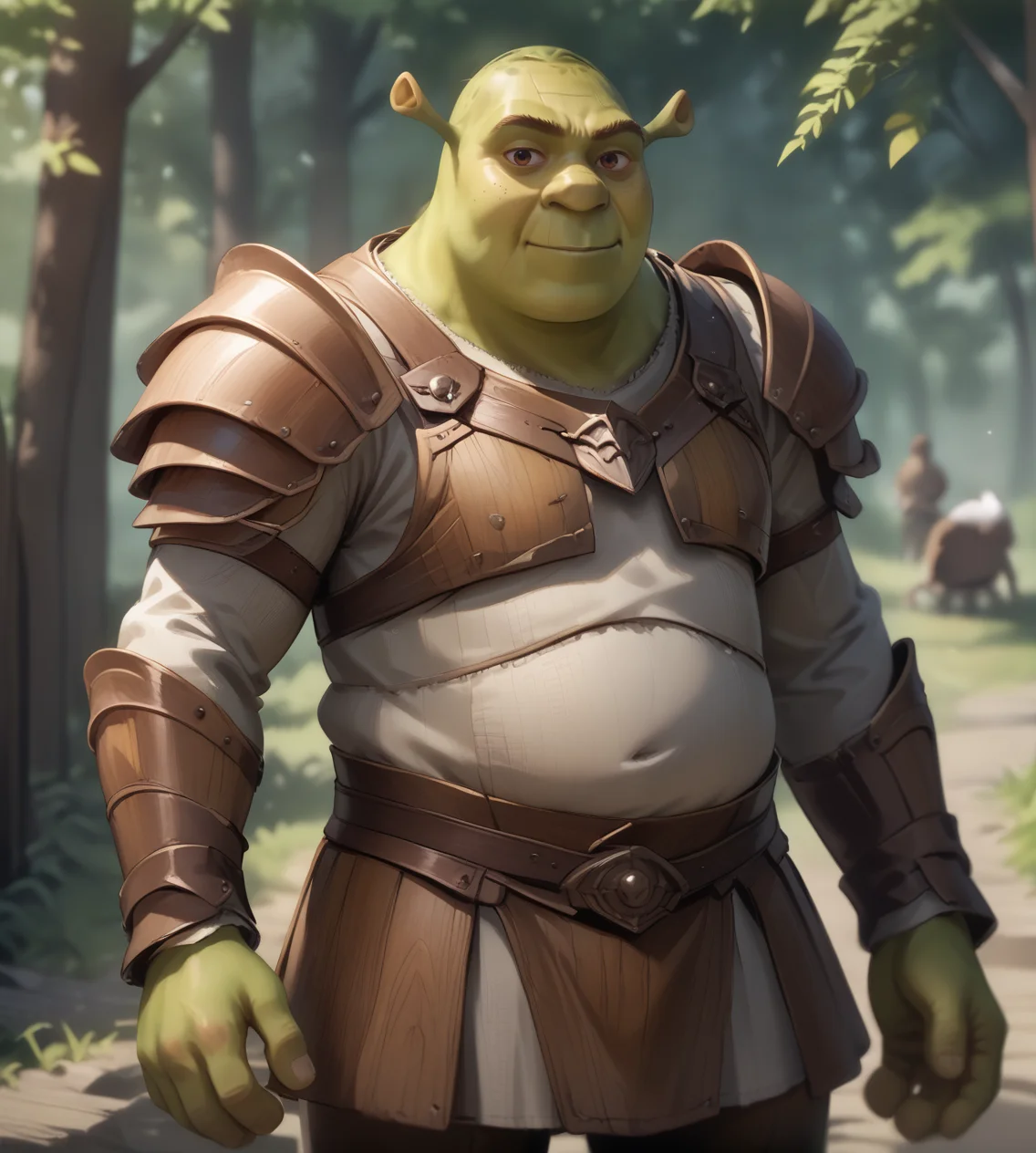 score_9,score_8_up,score_7_up,score_6_up,source anime BREAK, 1boy, shrek, wooden clothes, (green skin:0.8), looking at viewer, wooden armor, wood
<lora:wooden_10_blocks_comp:0.95> <lora:Shrek_XLPD:0.7>