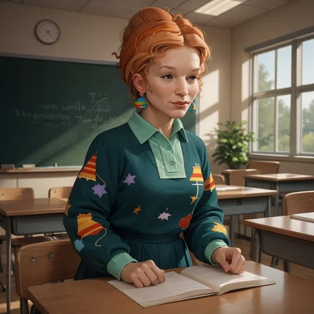 score_9, score_8_up, score_7_up, score_6_up, score_5_up, score_4_up, 1girl, MFrizzle,.in a classroom