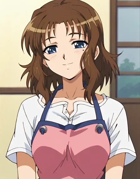 score_9,score_8_up,score_7_up,score_6_up,score_5_up,score_4_up,1girl,solo, <lora:AoiKashima:0.75> AoiKashima,pink apron,white shirt,blue pants,anime screencap,upper body,smile
