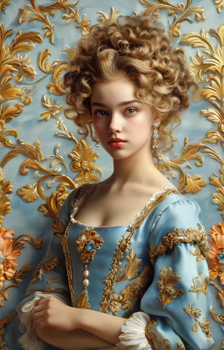 masterpiece,best quality,<lora:tbh354-sdxl:0.75>,illustration,style of Baroque patten tech genius teenage girl