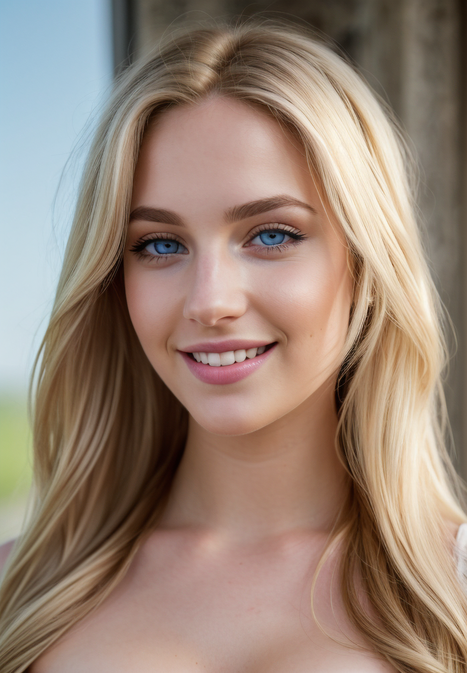 ((NSFW))) the most beautiful 21-years-old woman in the world, sincerely happy, provocative, confident, Bellissima, (perfect eyes), (perfect hands), she is standing in church with her hands on hips and elbows wide open,  perky boobs, (wearing a blue, sleeveless, mini, crop-top with a large superman logo), underboob crop top,  ((full body photograph)), ((tack sharp focus on eyes)), (((babe))), (((Natural light Blonde hair like Rapunzel))), (((Eye Liner around her eyes))), 8k raw, high res, ultrarealistic, hyperrealistic, soft lighting, good lighting, textured skin, photorealism, DSLR photo, high details, detailed face, youthful nose, detailed hair, (sparkling pink lips), (flirting to photographer), (light-blue Eyes), (Fine Tuned Detailed Eyes), (Detailed Eye Corneas), (detailed pupils), ((smiling)), photo lab, elegant, insane details, hyperdetailed, low contrast, epiCRealism, Detailed and realistic photography, intricate and realistic eyes,  skin texture, soft natural lighting, 50mm lens, magical photography, dramatic lighting, ultra-detailed, Kodak 800T.   <lora:lora:1> <lora:French_girls_Natural_beauty_enhancer:1> <lora:Perfect Hands:1> <lora:Perfect_Eyes:1> <lora:PerfectEyesXL:1> <lora:Underboob:1>