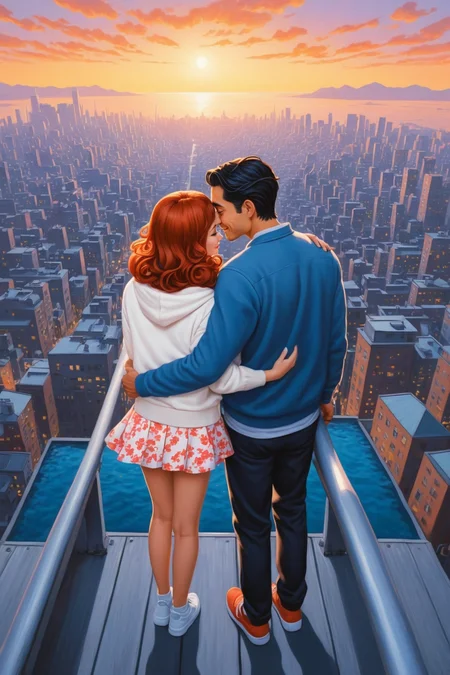 by Rob Gonsalves and Hidari JingorÅ in the style of Lois van Baarle, loving couple, hyperdetailed photography
