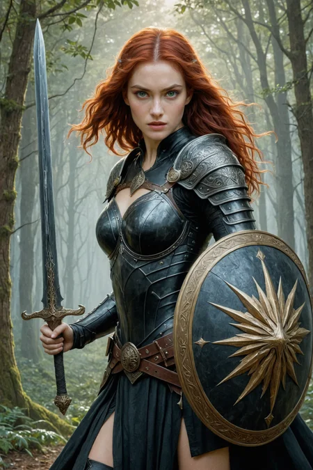 by Kelly Mckernan and Csaba Markus, character, sword and shield <lora:sword_and_shield:0.45>, digital oil pastel on canvas<lora:oil_pastel:1.00> of a cinematic photo <lora:juggernaut_cinematic:1.00>