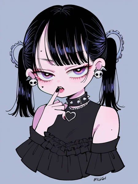 score_9, score_8_up, score_7_up, score_6_up, <lora:h1zg1XLP:1> h1zg1, 1girl, solo, gothic, twintails,