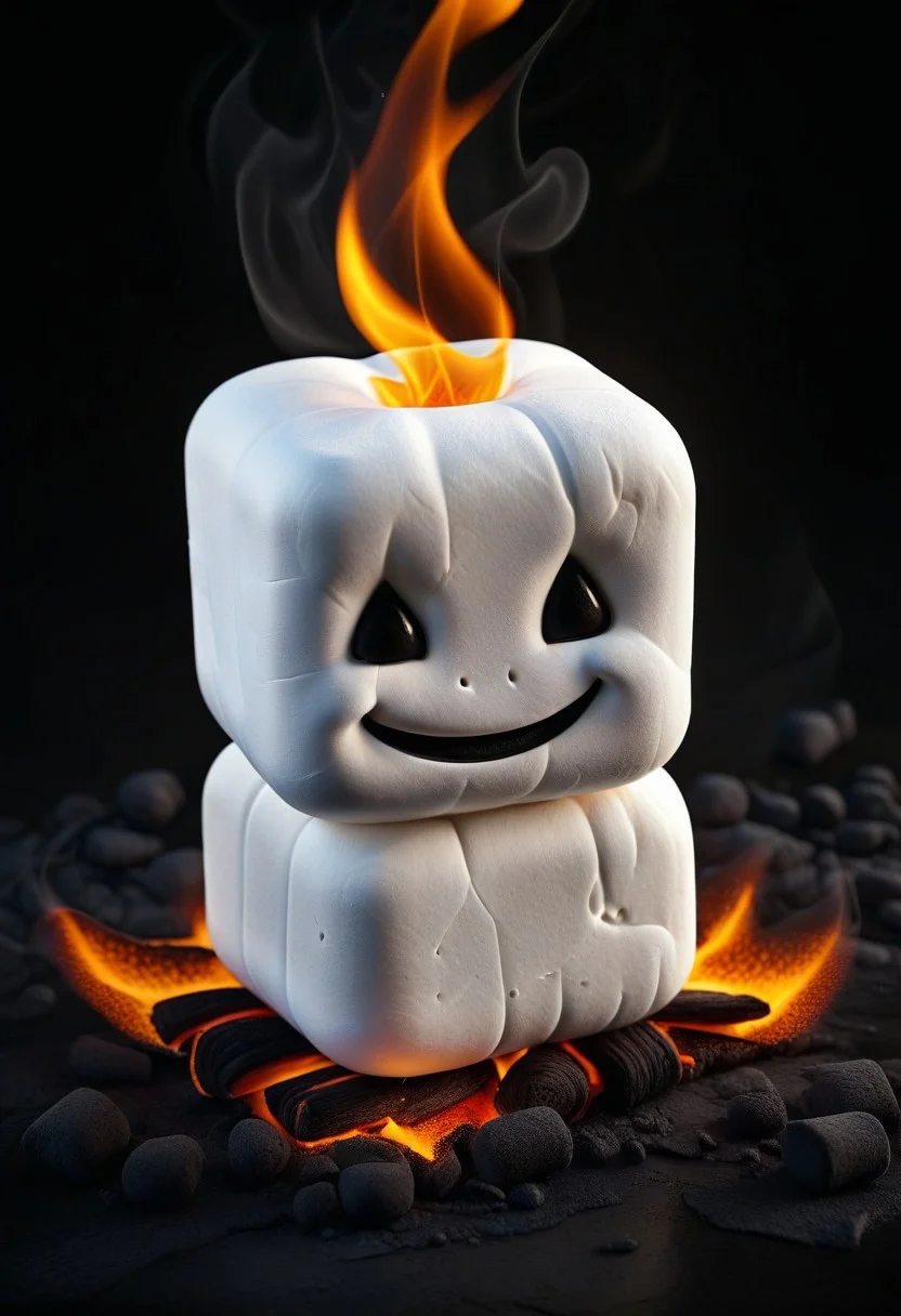 high quality, high resolution, extremely detailed, HavvoricFireDarkstyle marshmallow,