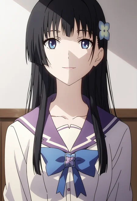 score_9, score_8_up, score_7_up,source_anime, high res image, masterpiece, best quality, 1girl, solo, upper body, <lora:Sanka-Rea:0.8> sanka rea, blue eyes, school uniform, hair ornament