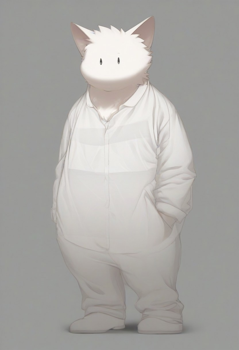score_9, score_8_up, male, solo, full body, digital art, highly detailed, zPDXL2, zPDXLpg, zPDXL, dog, white trousers, white shirt, standing, big eyes, large pupil, look at viewer, school uniform, senior high school uniform, white fur, white body, zuppu11, (((see-through_silhouette)))