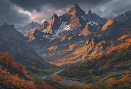 Beautiful outdoor, nature, no humans, mountain, dark twilight, forest, masterpiece, sharp focus, photorealistic rendering, extremely detailed description, <lora:zavy-mthcl-sdxl:0.5> <lora:Detailed_notrigger:1> <lora:Wildcard-Detail_Enhancer:1>