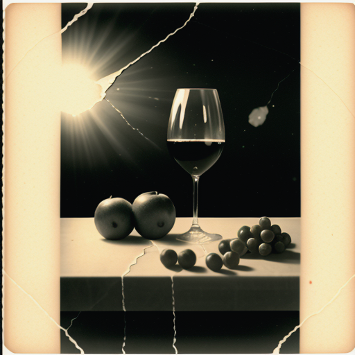 kata_bd  WYWH vintage photograph monochrome of fruit and wine on top of a table  damage  black_white <lora:knives_and_time:1>  <lora:pytorch_lora_weights:1>  <lora:wish_you_were_here:1>
