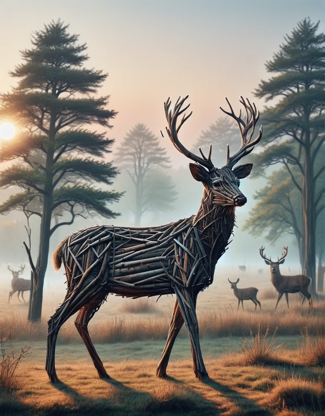 ais-stcks deer standing in a misty meadow at dawn <lora:ais-stcks-sdxl:1>