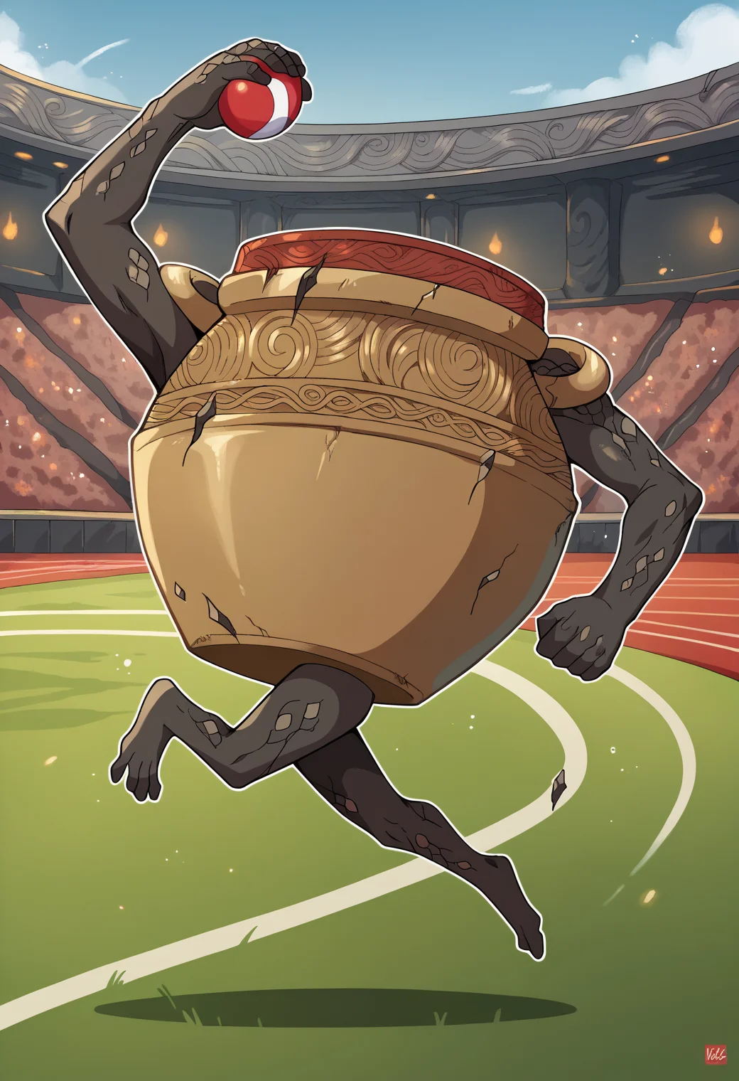 score_9, score_8_up, score_7_up,  RythIFAlexanderPony, Alexander \(Elden Ring\), pot guy,RythIFAlexanderPony, Alexander \(Elden Ring\), pot guy, full body, running, stadium, holding rugby ball , chased by rugbymen, solo, <lora:ifalexander:1>