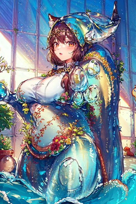 masterpiece, best quality,  <lora:Pokemon:1>,animals,(((((1girl))))), glass <lora:Nature Cthulhu Girl:0.4>