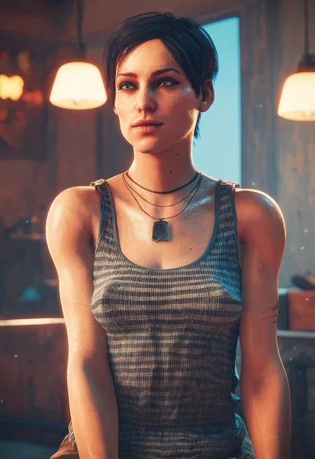 score_9, score_8_up, score_7_up, score_6_up, score_5_up, score_4_up, BREAK
<lora:AnnaMiller1:1> , 3d, AnnaMiller, tank top