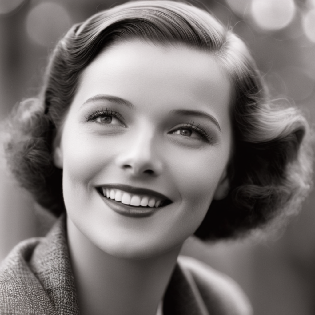 cinematic film still of  <lora:1930's style:1>
Closeup,In the 1930's a woman with a smile on her face,1girl,solo,smile,monochrome,greyscale,parted lips,teeth,lips,looking up,portrait,realistic,realistic,realism,perfection,perfect,filmic,retro,vintage,classic,different haircut,different look,different style,1930's style , 1930 style, shallow depth of field, vignette, highly detailed, high budget, bokeh, cinemascope, moody, epic, gorgeous, film grain, grainy