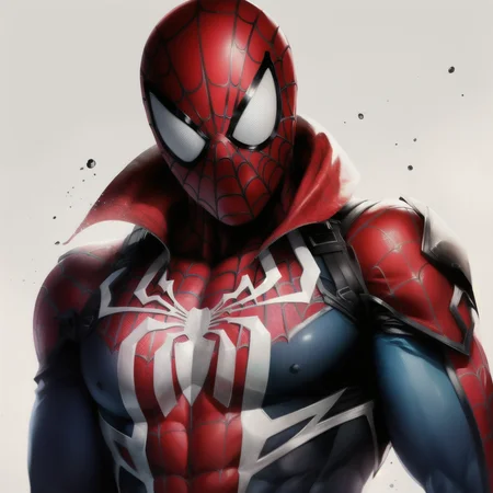 spider-man, traje perfecto, traje adaptado al desierto, color del traje de desierto, mascara, ojos blancos, super musculado, balanceandose ,